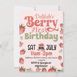Berry först födelsedagsfest inbjudan