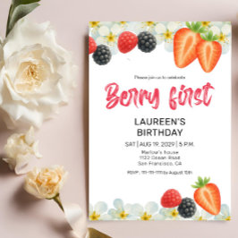 Berry Första 1-års Födelsedagsinbjudan Inbjudningar