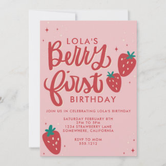 BERRY FÖRSTA BIRTHDAY INBJUDNINGAR