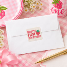 Berry Första Födelsedag för Flickor Klistermärke