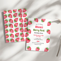 Berry Första Födelsedag Jordgubb 1:a Födelsedagen 