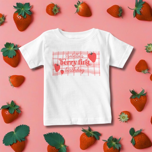 Berry Första Födelsedag Jordgubbs Foto T Shirt (Skapare uppladdad)