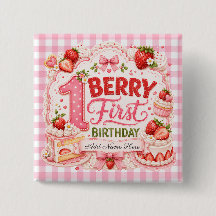 Berry Första Födelsedag Jordgubbskaka