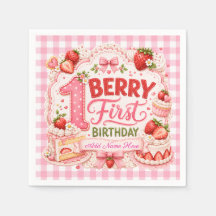 Berry Första Födelsedag Jordgubbskaka