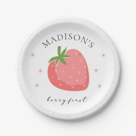 Berry Första födelsedag Pappra Tallrikar jordberry