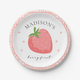 Berry Första födelsedag Pappra Tallrikar jordberry