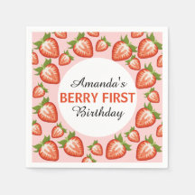 Berry Första födelsedagen Berry Girl rosa Strawber
