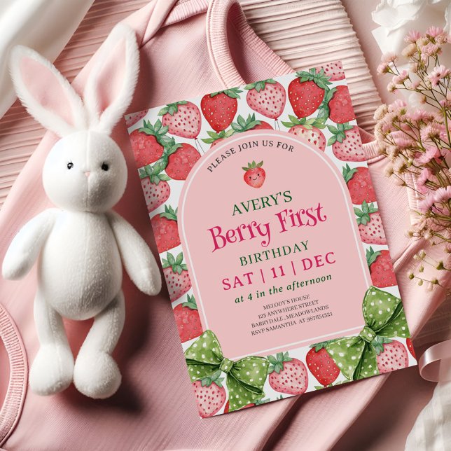 Berry Första födelsedagsfest 1:a födelsedagen  Inbjudningar (Skapare uppladdad)