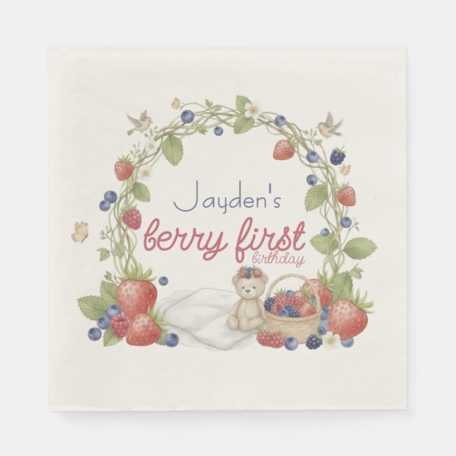 Berry Första Födelsedagsfest Pappersservett (Framsidan)