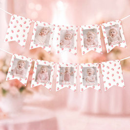 Berry Första Födelsedagsfoto Vimplar