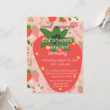Berry Första Födelsedagsinbjudan