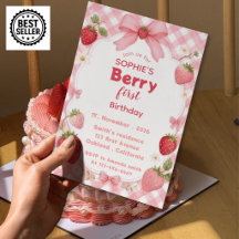 Berry Första Födelsedagsinbjudan