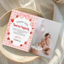 Berry Första Jordgubbsflicka 1-års Födelsedagsfoto