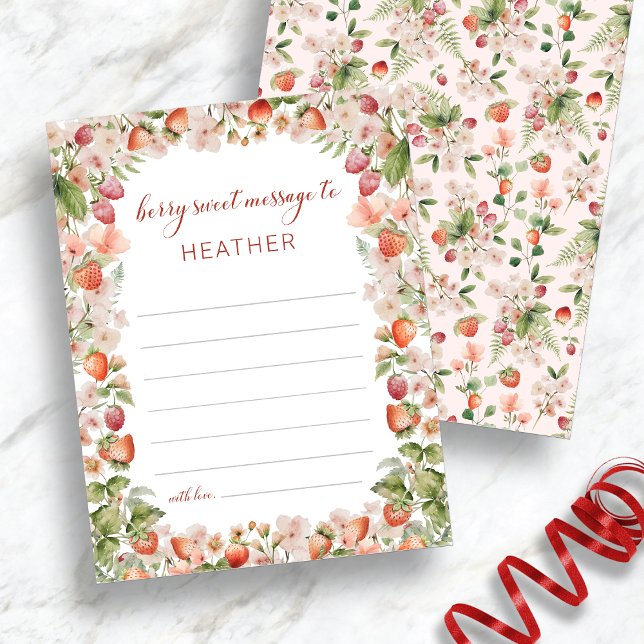 Berry Första meddelandekortet (Floral Berry First Message Card by Painted Paperie
)