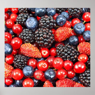 Berry-Fresh Background Mosaic Poster