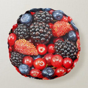 Berry-Fresh Background Mosaic Rund Kudde