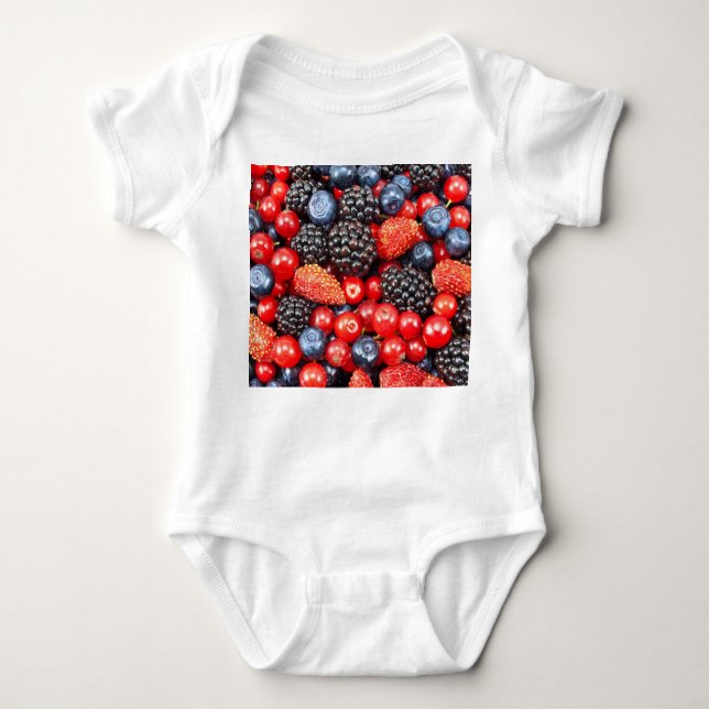 Berry-Fresh Background Mosaic T Shirt (Framsida)