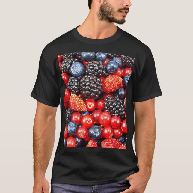 Berry-Fresh Background Mosaic T Shirt (Framsida)