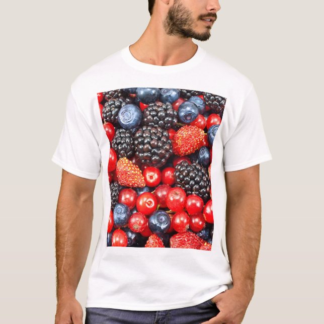 Berry-Fresh Background Mosaic T Shirt (Framsida)