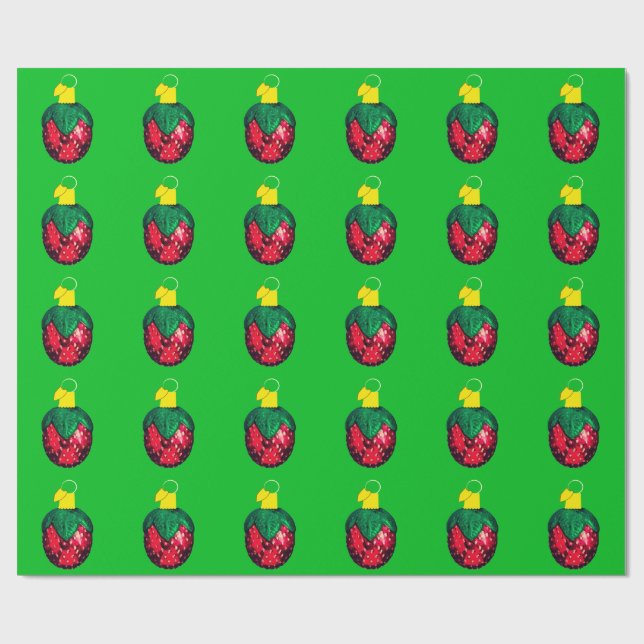 Berry God jul Grönt Wrapping Papper Presentpapper (Platt)