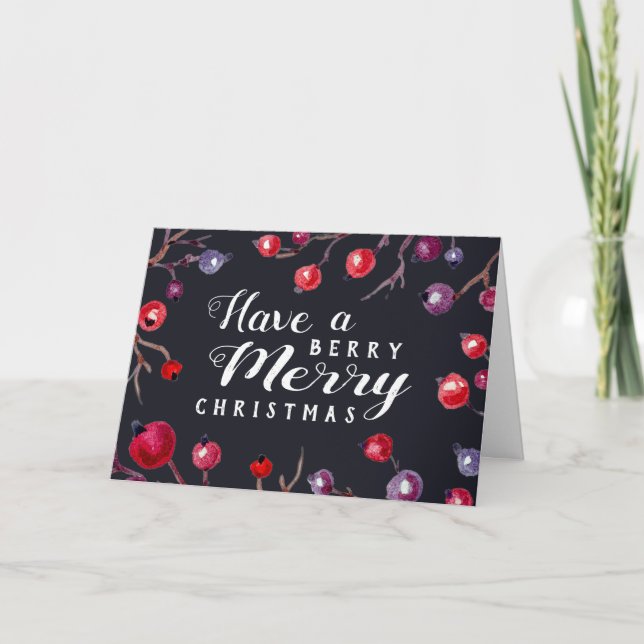 Berry God jul-hälsningskort Helgkort (Framsida)