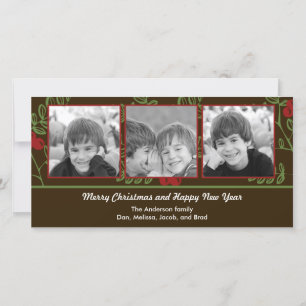 Berry God jul Helgdag Photo Card Julkort