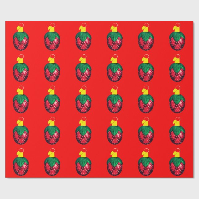 Berry God jul Red Wrapping Papper Presentpapper (Platt)