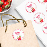 Berry Gratish Bride Tribe Strawberry Picnic Tack Runt Klistermärke<br><div class="desc">Jag vill uttrycka er tacksamhet till era närmaste vänner, kära vänner och brider "jag gör"-besättning på det sötaste sätt med de här personligerna "Berry Gratnice", runda klistermärken. Designat i ett charmerande rosa för vintage och ett färgat gingham-schack för jordgubbsgingham, lägger dessa klistermärken till en liten bit charm för land chic...</div>