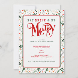 Berry Gren Eat, Drink Be God jul Potluck Inbjudningar