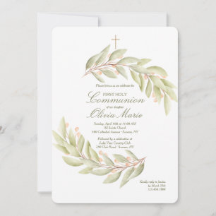 Berry Gren First Holly Communion Inbjudningar