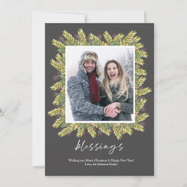 Berry & Grönts Blommigt Blessings jul Ram Julkort