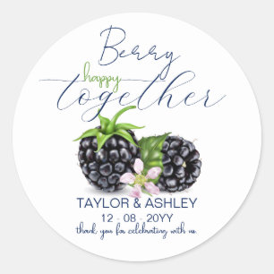 Berry Happy Together Svartbär Bröllop Runt Klistermärke