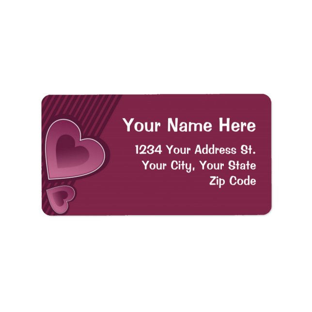 Berry Hearts Adressetikett (Framsidan)