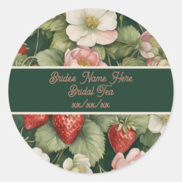 ’Berry in Kärlek’ Flowers and Strawberry Stickers’ Runt Klistermärke