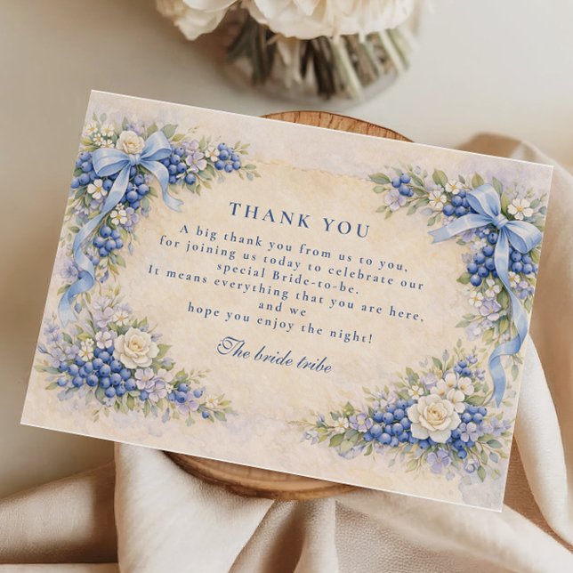 Berry in Love Blueberry Bridal Shower Tack Kort (Skapare uppladdad)