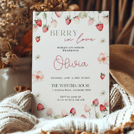 Berry in Love Bridal Shower Inbjudan: Redigerbar Inbjudningar