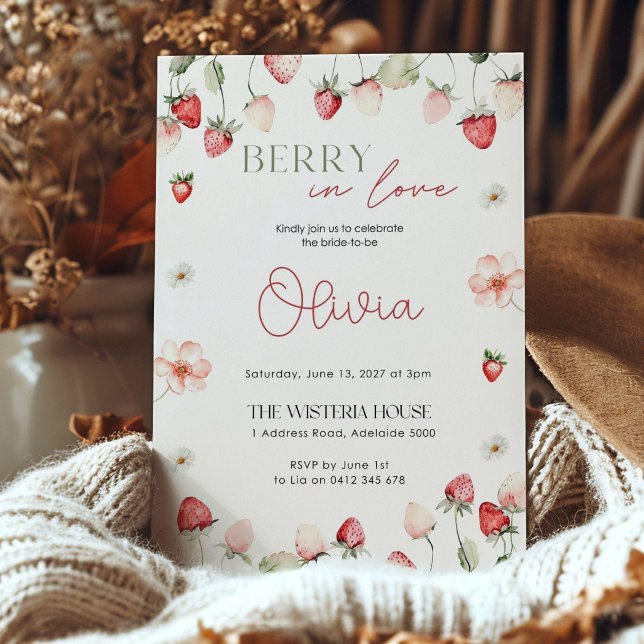 Berry in Love Bridal Shower Invitation: Editable Inbjudningar (Skapare uppladdad)
