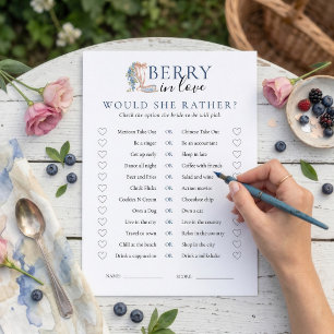 Berry in Love Skulle hon hellre Bröllopsdusch-kort Inbjudningar