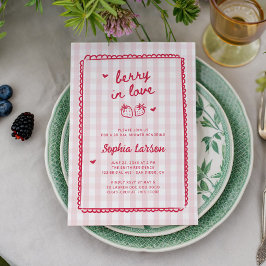 Berry in Love Strawberry Bridal Shower Inbjudningar