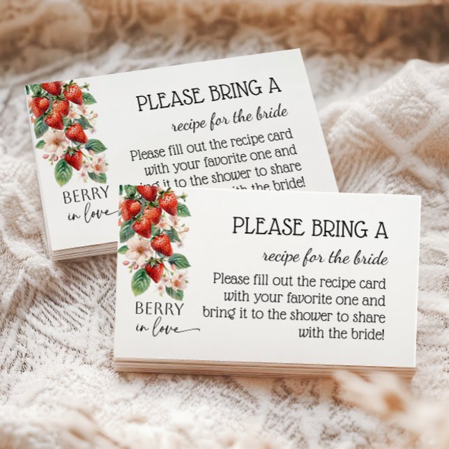 Berry in Love Strawberry Bridal Shower Recipe Tilläggskort (Skapare uppladdad)