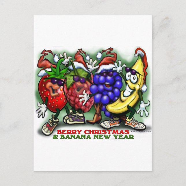 Berry jul Banana Nyår Helg Vykort (Framsida)
