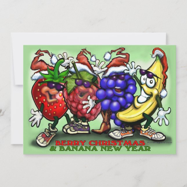 Berry jul Banana - nyårskort Julkort (Framsida)