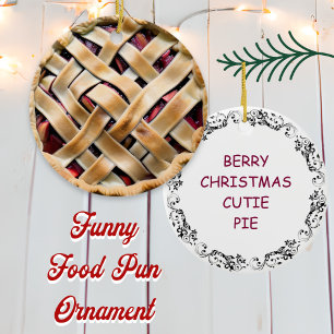 Berry jul Cutie Paj Food Pun Humor Julgransprydnad Keramik