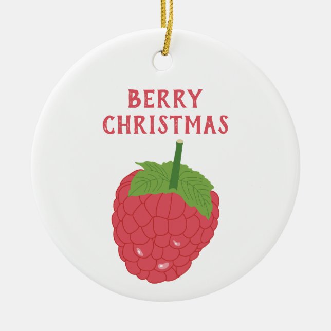 Berry jul Raspberry Fruktdesign Julgransprydnad Keramik (Framsidan)