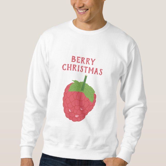 Berry jul Raspberry Fruktdesign Lång Ärmad Tröja (Framsida)