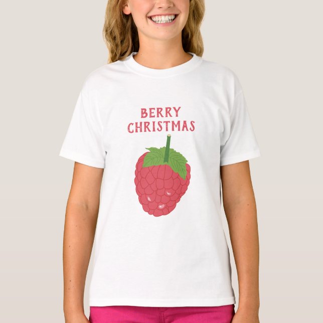 Berry jul Raspberry Fruktdesign T Shirt (Framsida)