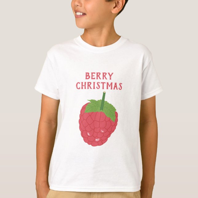 Berry jul Raspberry Fruktdesign T Shirt (Framsida)