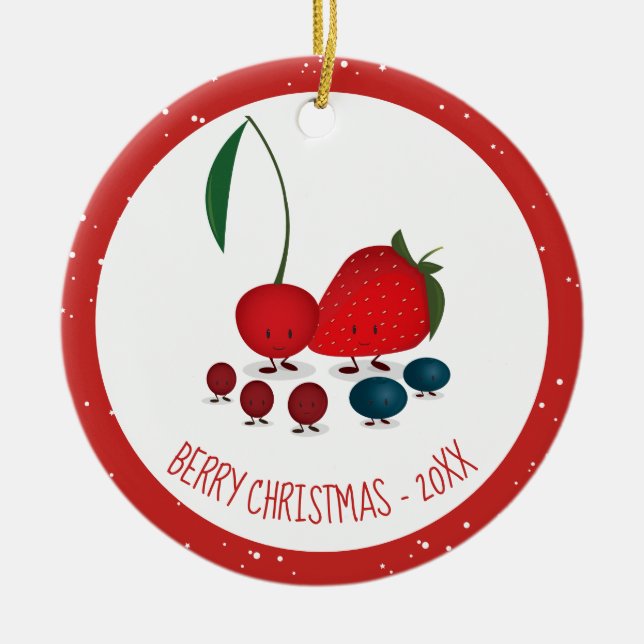 Berry jul Tecknade figurer Ornament (Framsidan)