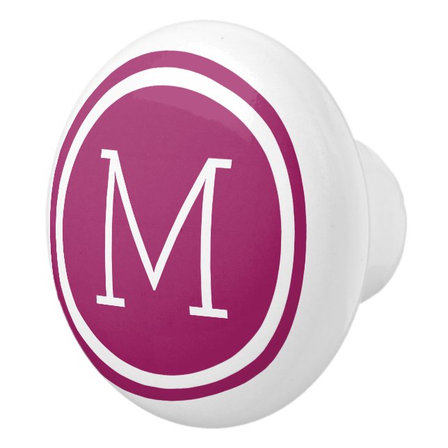 Berry Lila Monogram Personlig Drawer Knob Knopp (Höger)