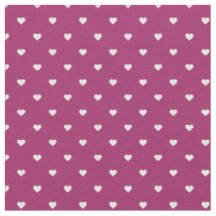 Berry Lila Polka Dot Hearts Tyg